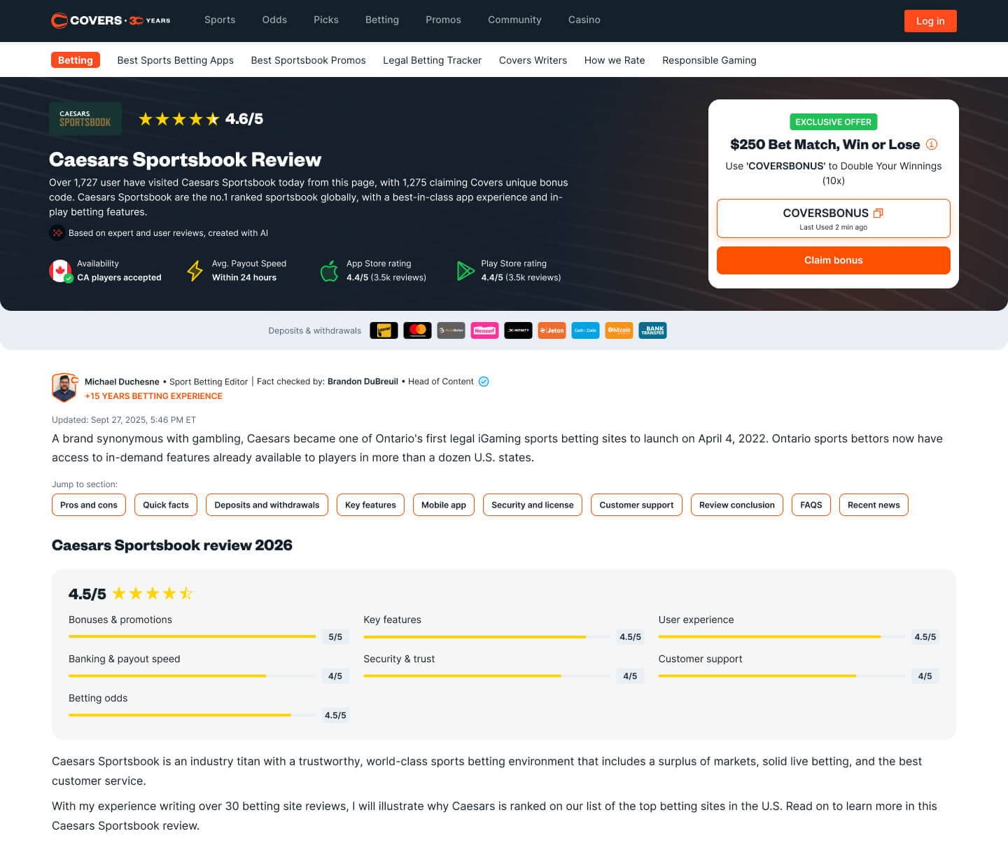 Covers redesigned sportsbook review-page ATF