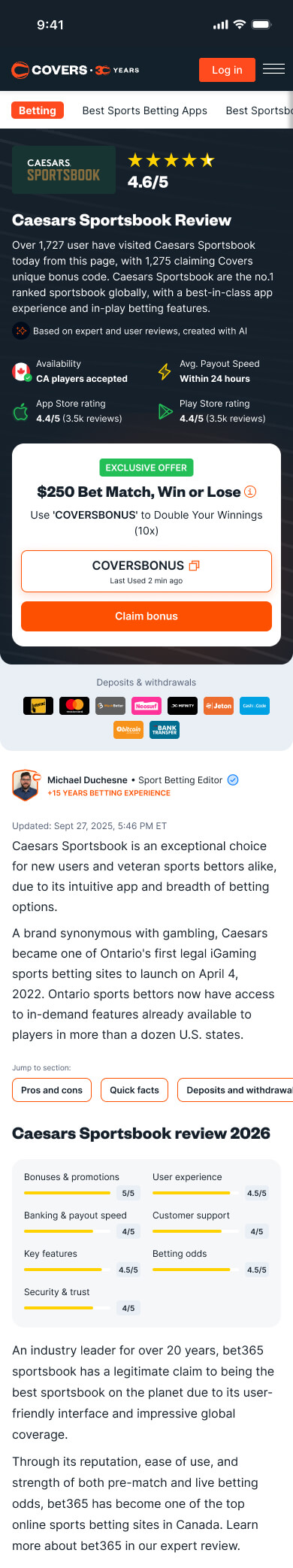 Covers redesigned sportsbook review-page ATF