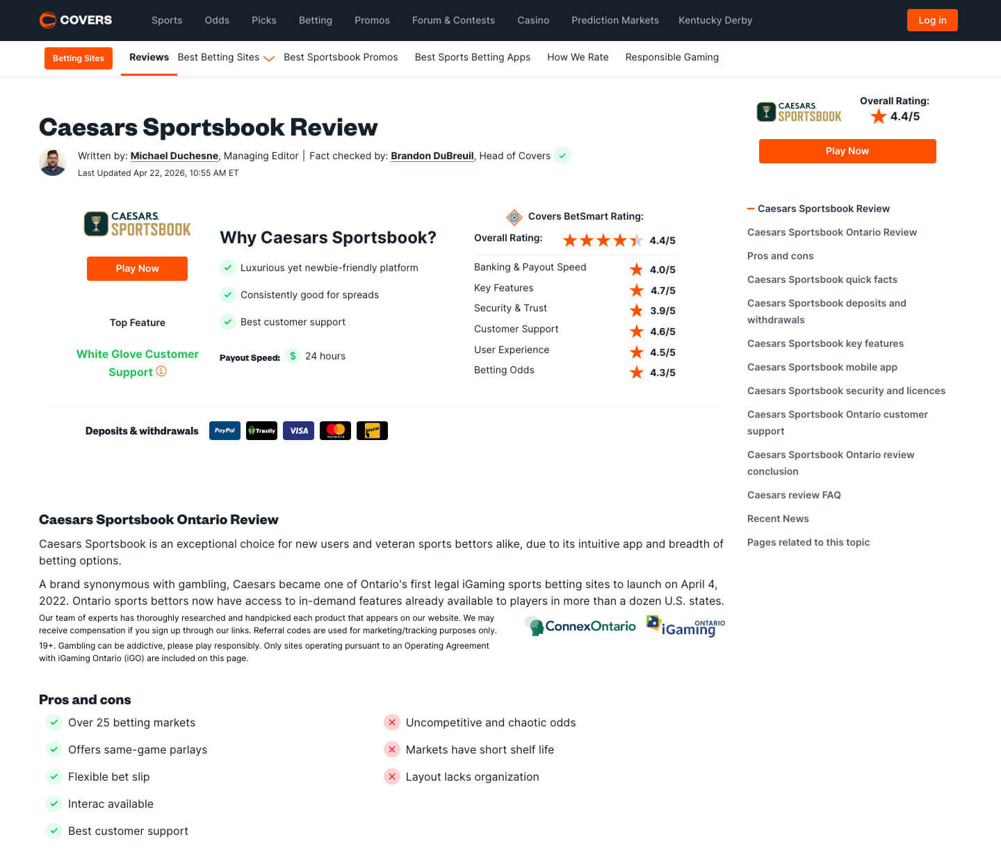 Covers live sportsbook review-page ATF