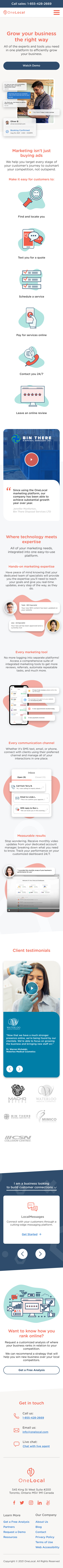 OneLocal 2021 homepage